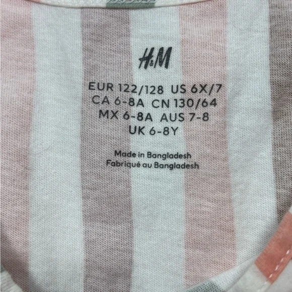 The Children's Place Blue Denim Jacket with Pink, Green & Brown Striped Dress - Picture 9 of 13